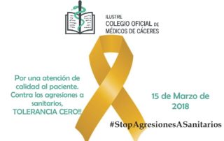 Cartel agresiones Colegio Médicos de Cáceres