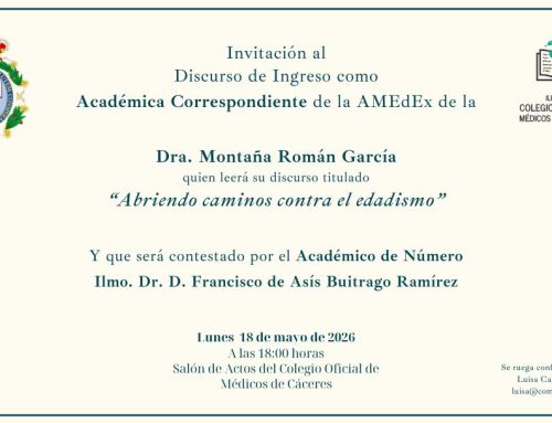 Montaña Román García ingresa en la Academia de Medicina de Extremadura