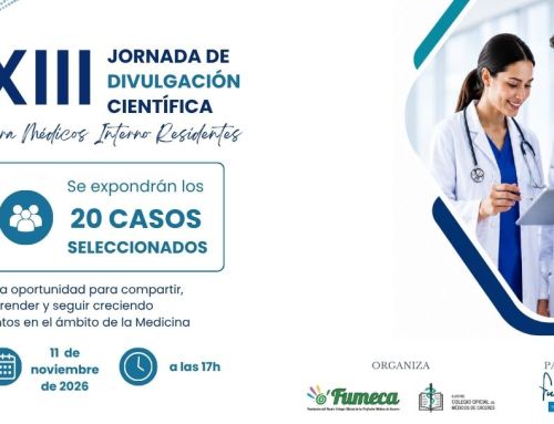 Seleccionados los 20 casos clínicos que se presentarán en la XIII Jornada de Divulgación Científica del Colegio de Médicos de Cáceres