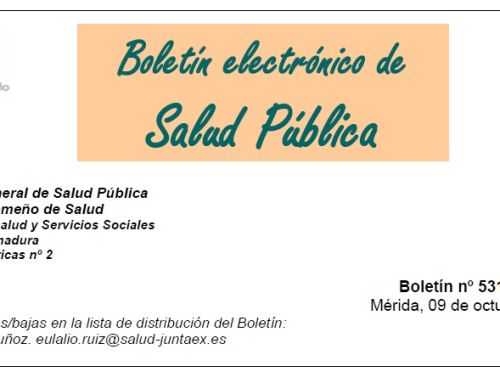 Disponible el nuevo Boletín de Salud Pública de Extremadura con las últimas novedades en prevención, investigación y salud